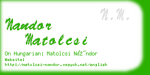 nandor matolcsi business card